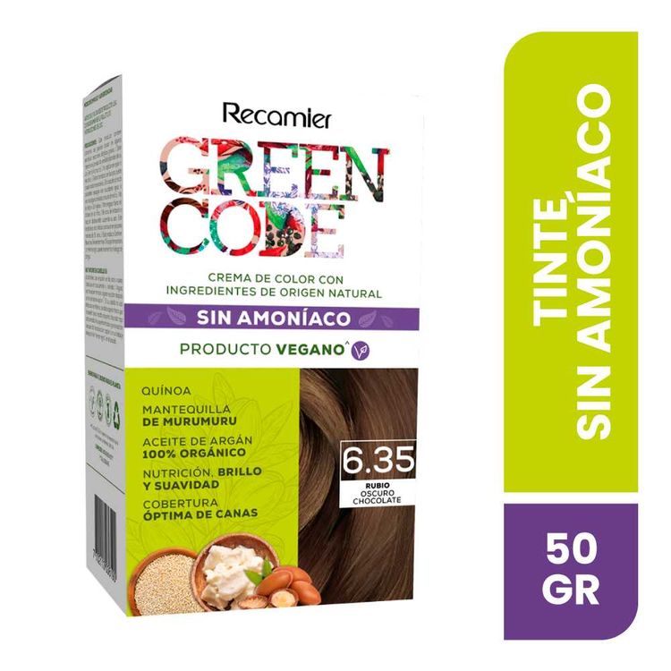 Tinte de Cabello Green Code 6.35 Rubio Oscuro Chocolate