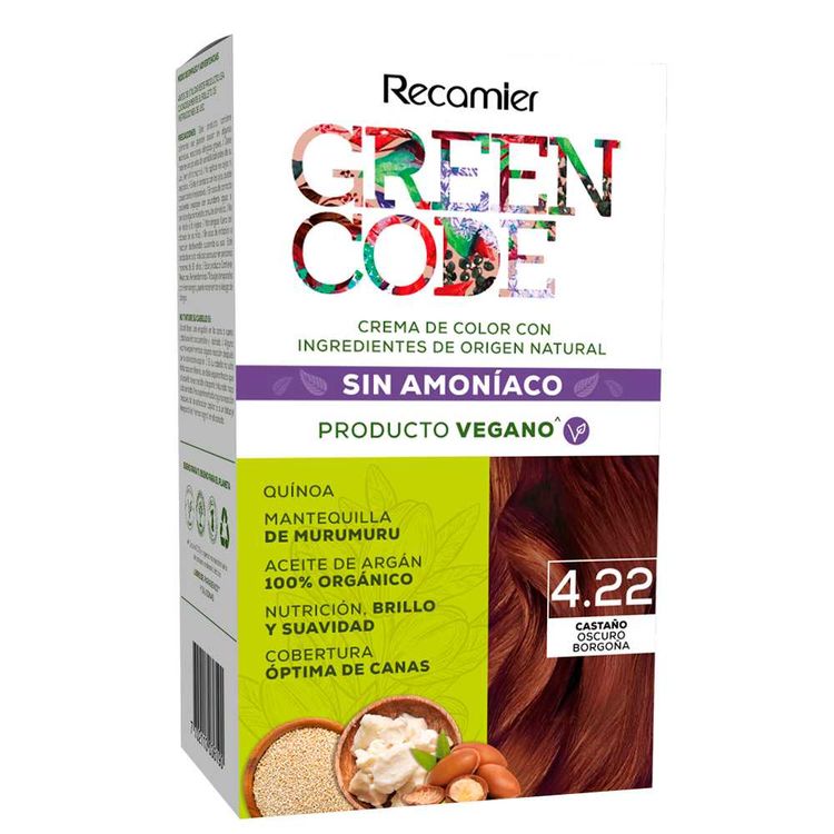 Tinte de Cabello Green Code 4.22 Castaño Oscuro Borgoña