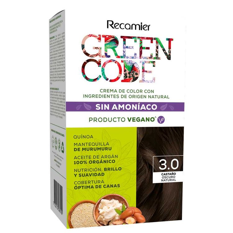 Tinte de Cabello Green Code 3.0 Castaño Oscuro Natural