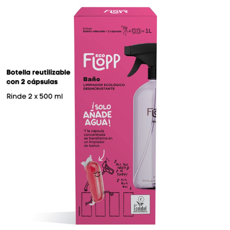 Limpiador de Baño Eco Flopp: Botella Spray + Cápsula 2un