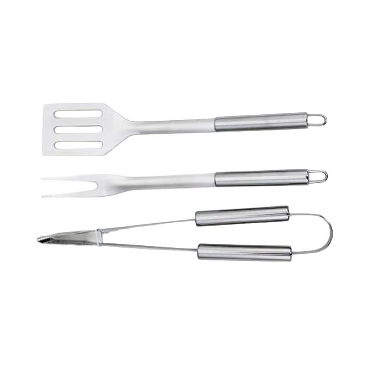 Set 3 Piezas Tenedor Beef Maker Pinza Espatula Acero Inoxidable