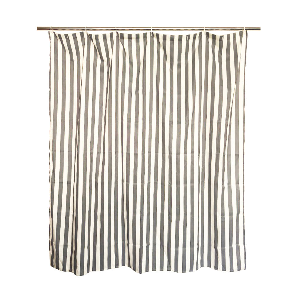 Cortina Baño Krea Microfibra 180x180cm Barras