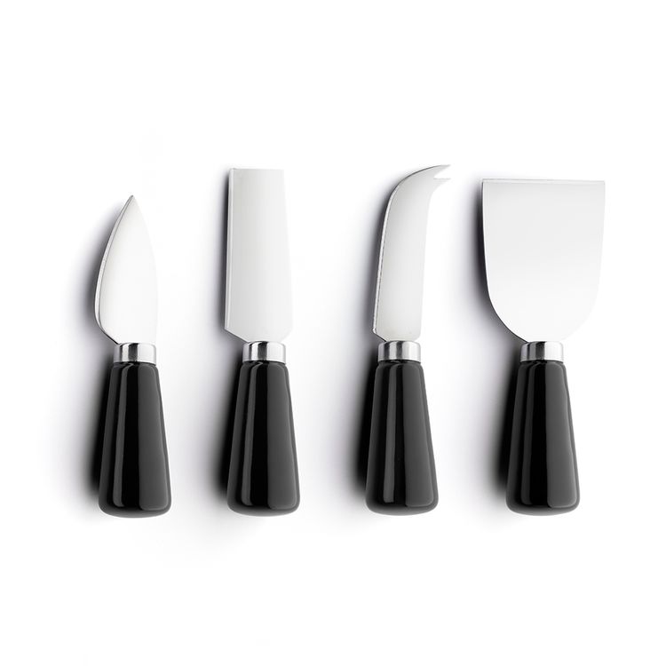 Set de 4 Cuchillos Krea para Queso Negro Set de 4 Cuchillos Krea para Queso Negro
