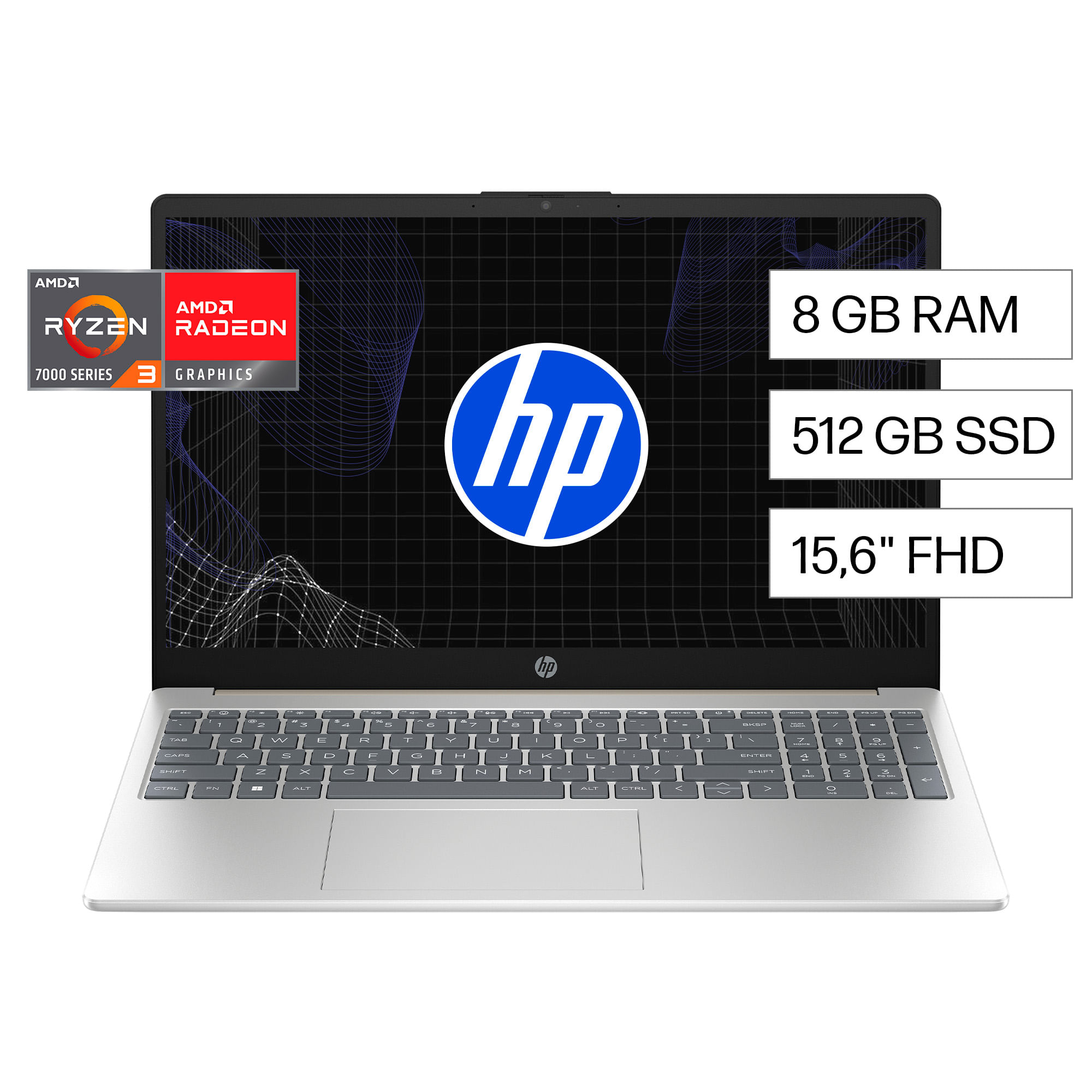 Notebook HP 512GB 8GB 15-fc0043la