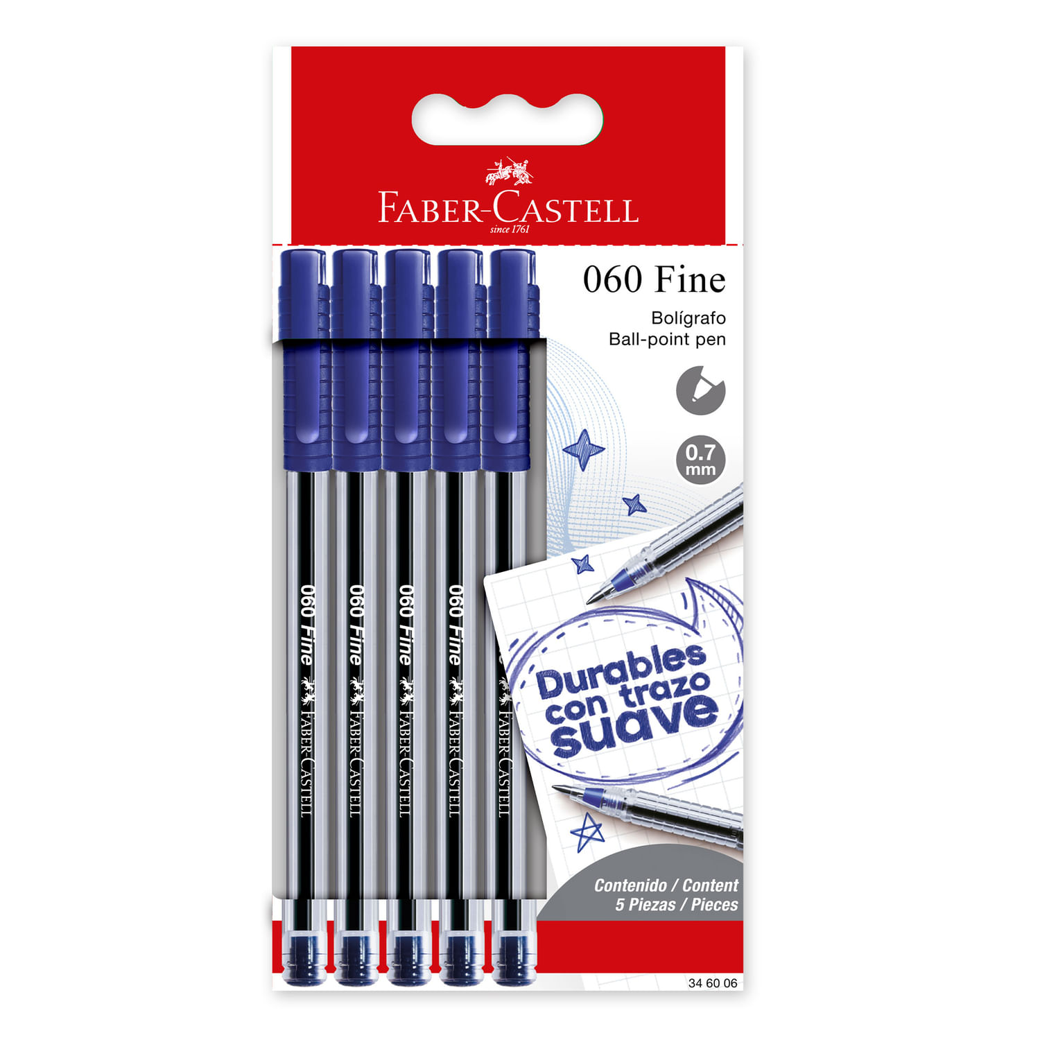 Lapicero Faber Castell 060F 5 Azul 5un