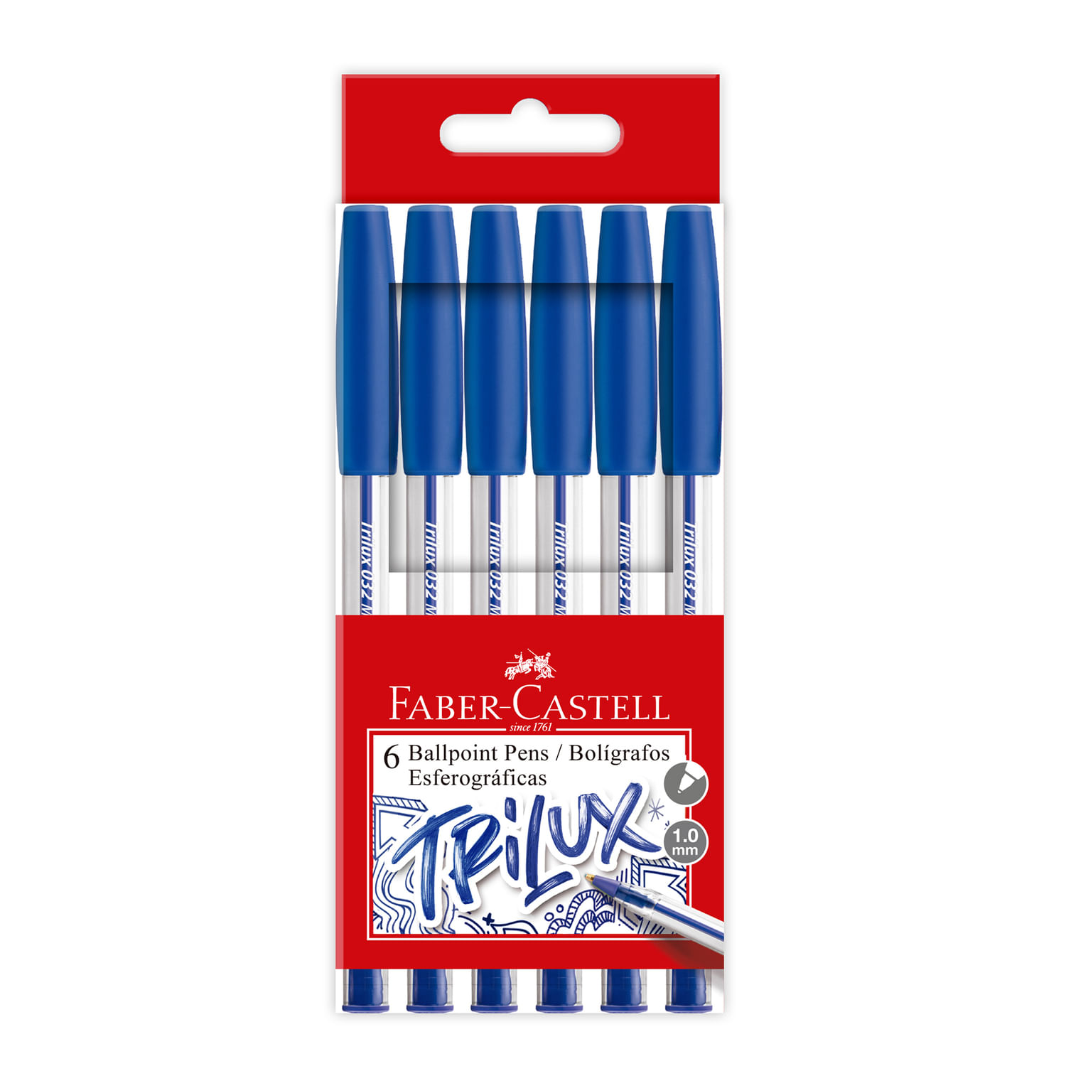 Estuche Lapiceros Faber Castell Trilux 032 6 Azul 6un