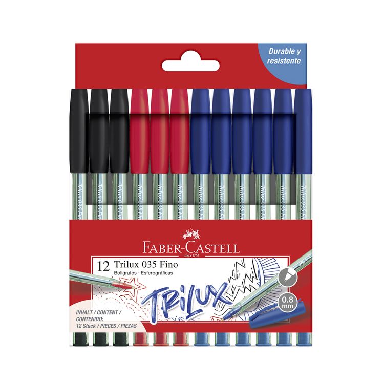 Estuche Lapicero Faber Castell Trilux 035 F 12un