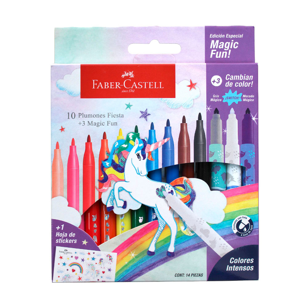 Estuche Marcador Faber Castell Unic Fiesta x10+3