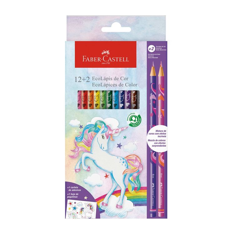 Ecolápices de Colores Faber Castell Unicornio x12+2