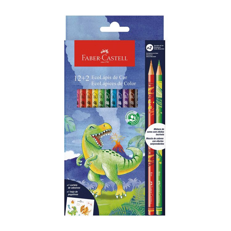 Ecolapices de Colores Faber Castell 12 2 Dinos