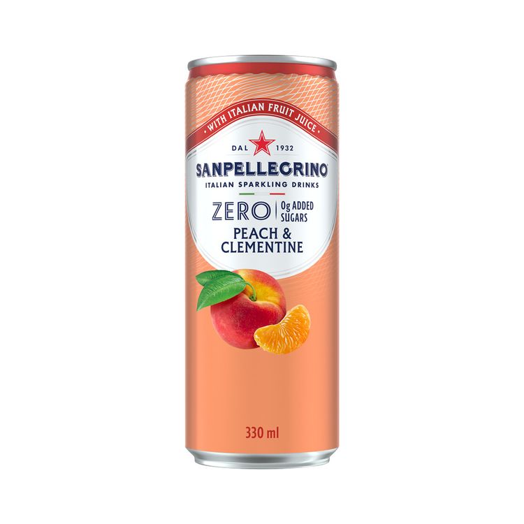 Agua Carbonatada Sanpellegrino Zero Peach & Clementine Lata 330ml
