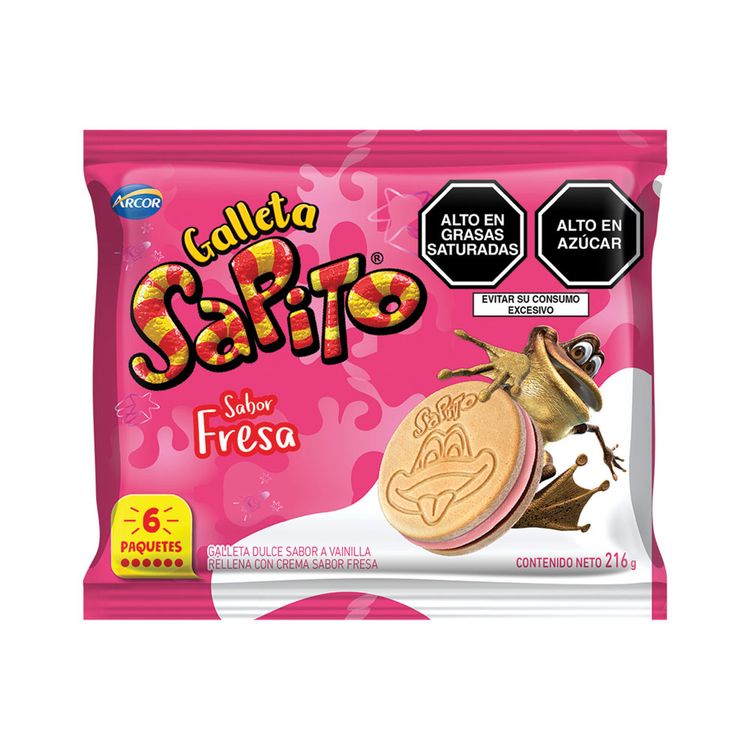 Sixpack Galleta Sapito Crema Sabor Vainilla 216g