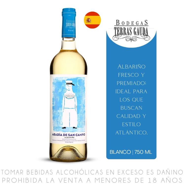 Vino Blanco Albariño Abadía de San Campio Botella 750ml