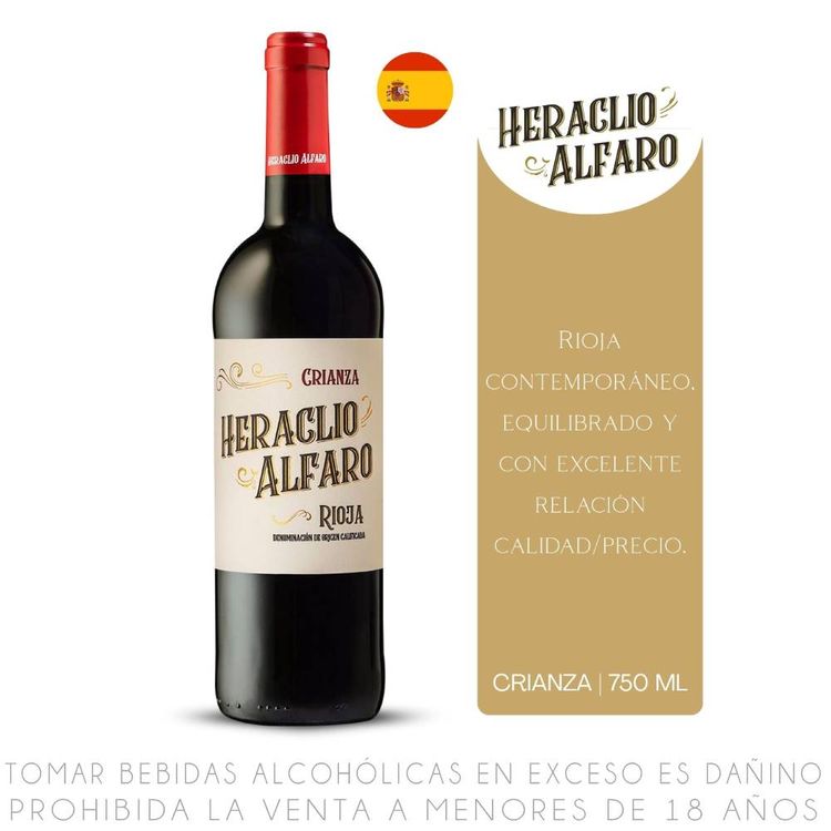 Vino Tinto Blend Heraclio Alfaro Crianza Botella 750ml