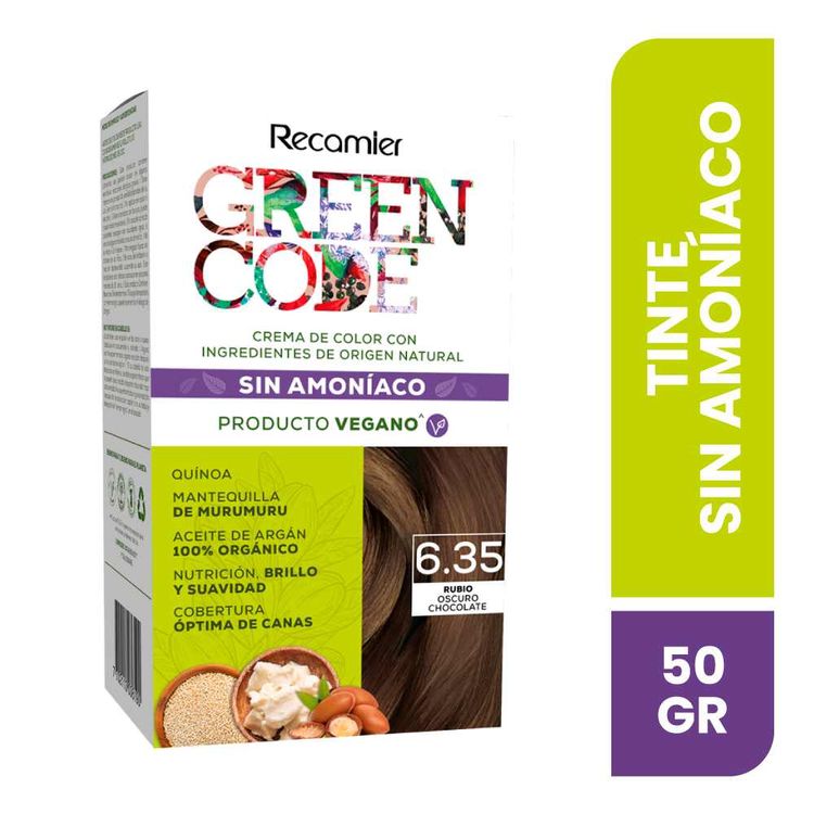 Tinte de Cabello Green Code 6.35 Rubio Oscuro Chocolate