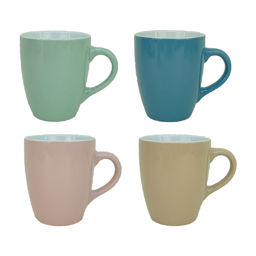 Set 4 Mugs Krea Básico Liso