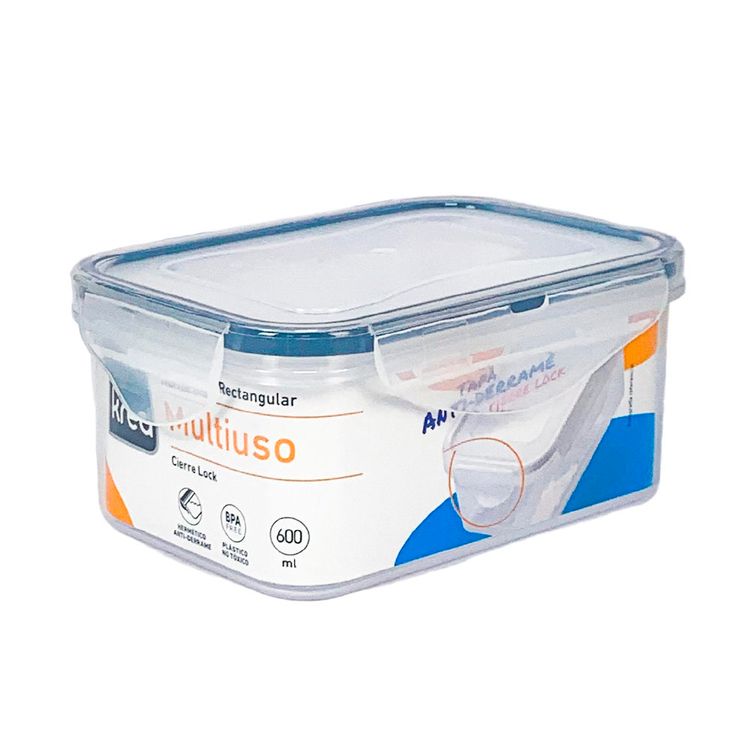 Contenedor Hermético Krea Lock Rectangular 0.6L