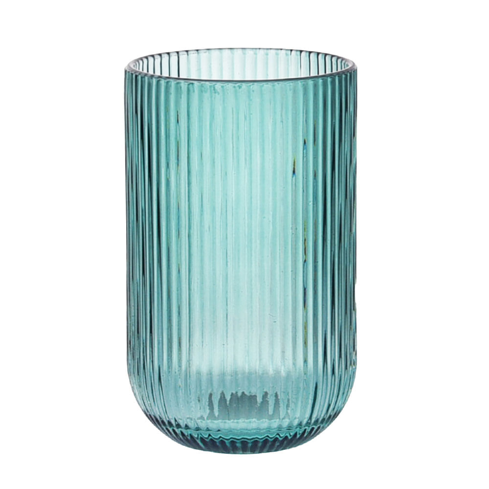 Vaso Vidrio Krea Líneas Verde Shangrila