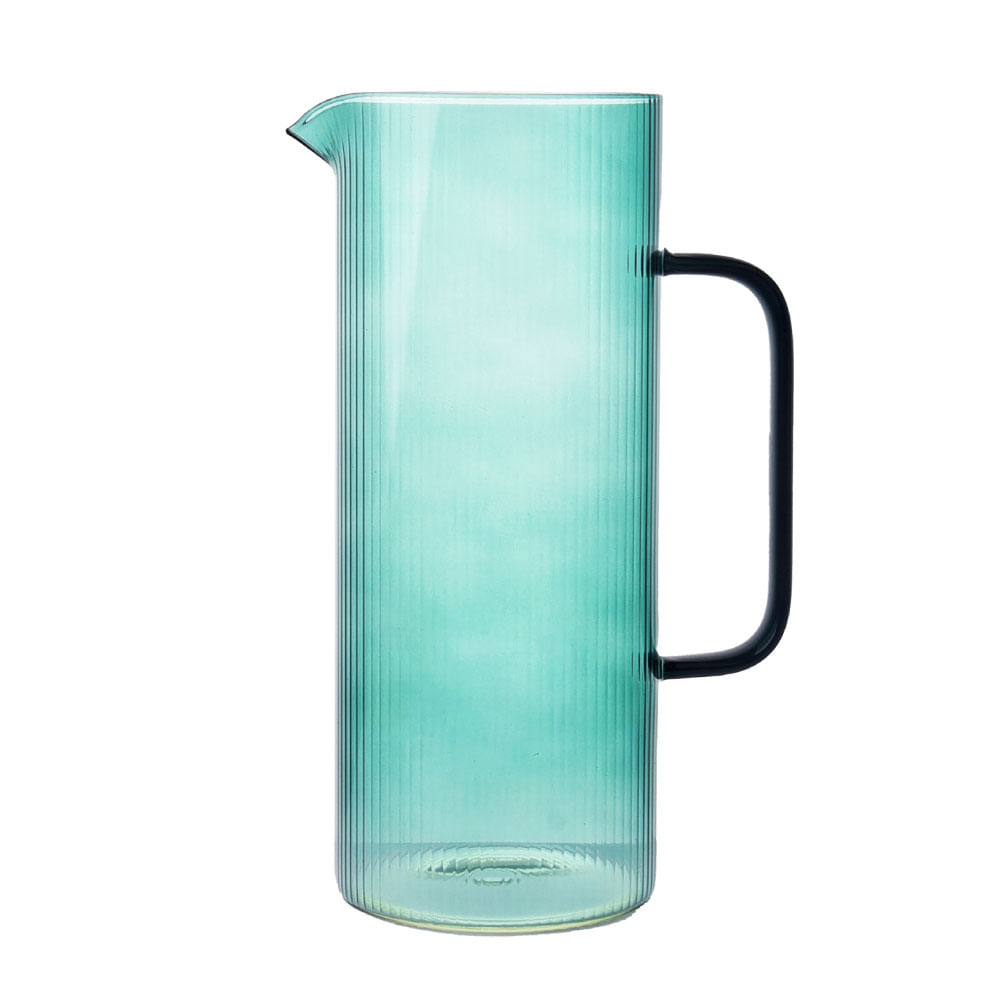 Jarro Vidrio Krea Líneas Verde Shangrila