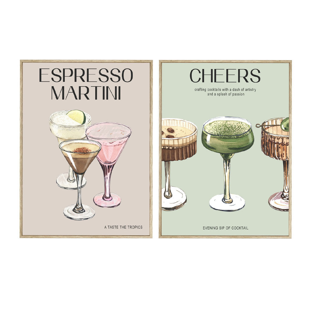 Lamina Enmarcada Krea 30x40cm Cocktail