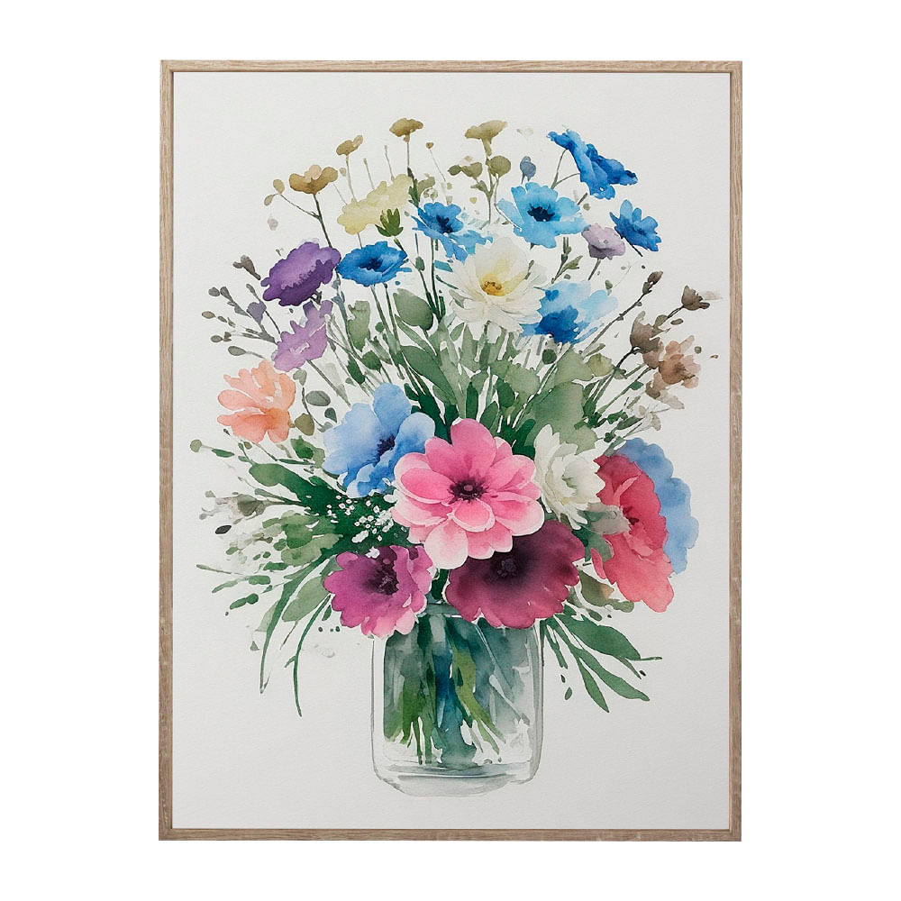 Canvas Krea con Marco 30x40cm Flores