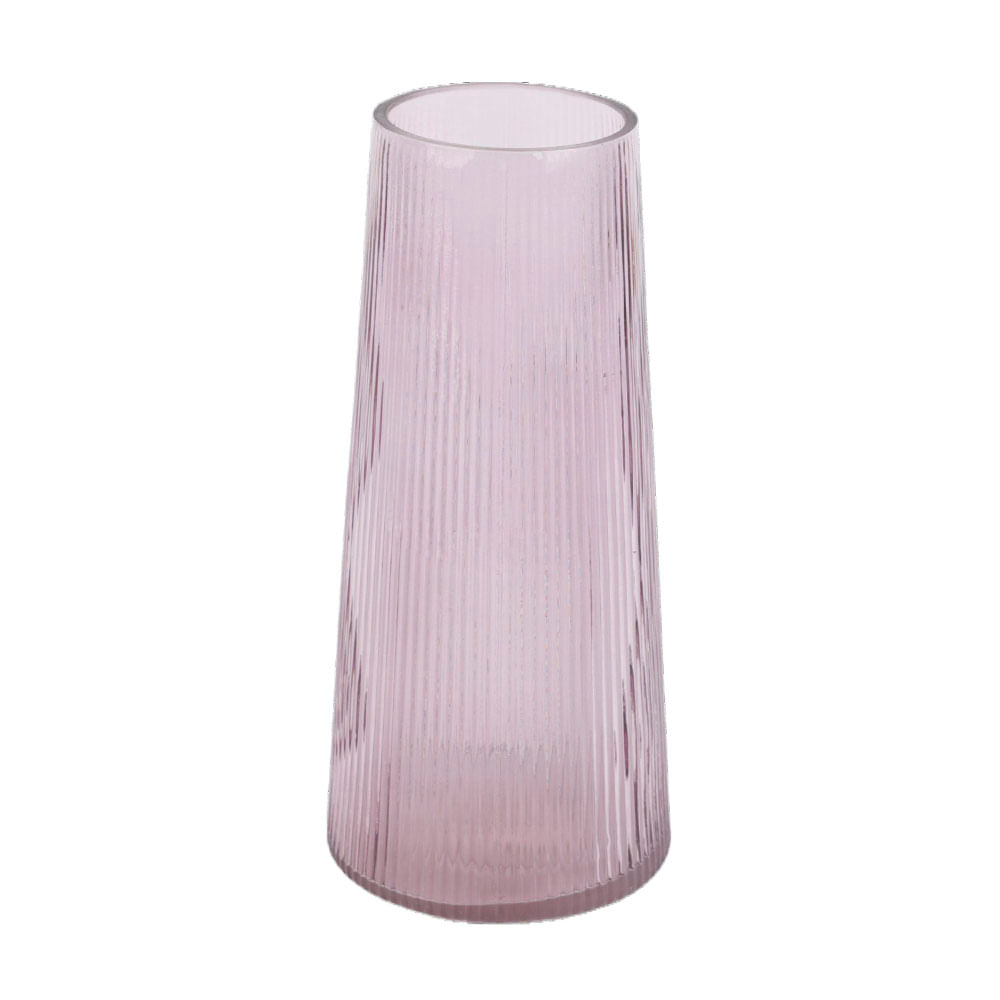 Florero Krea Vidrio Cilíndrico Lila 24cm