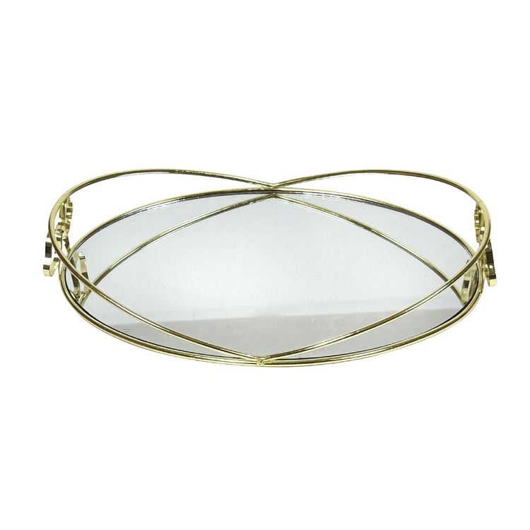 Bandeja Cross Check Decorativa Ovalada Cinta