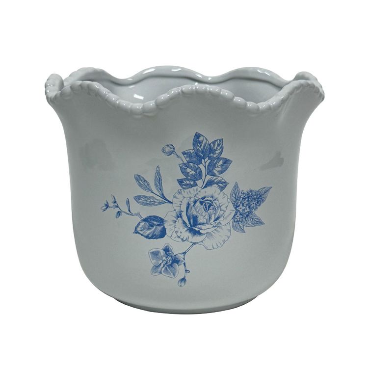 Macetero Krea Decorativo Cerámica Flor