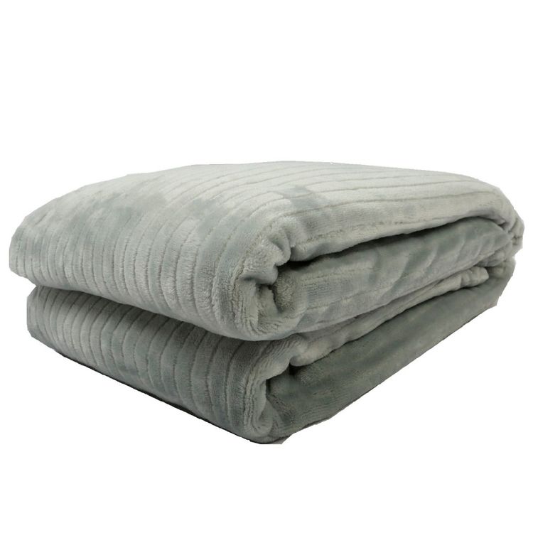 Frazada Flannel Krea Emboss Queen Plaza Surtido