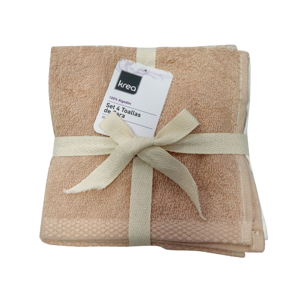 Pack 4 Toallas de Cara Krea 30x30cm