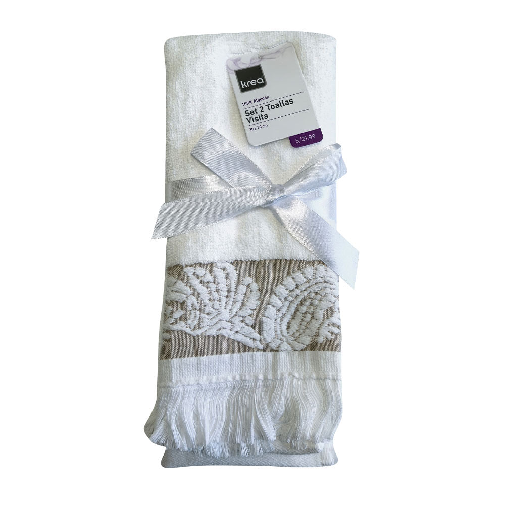 PACK 2 TOALLA VISITA FRANJA..-