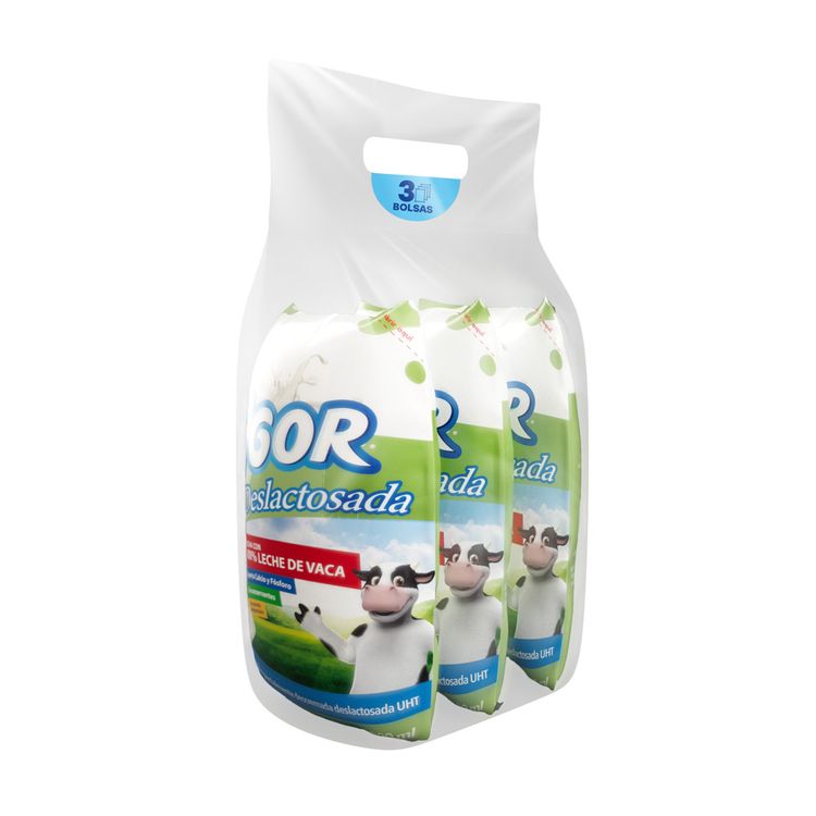 Tripack Leche Deslactosada Vigor Bolsa 800ml