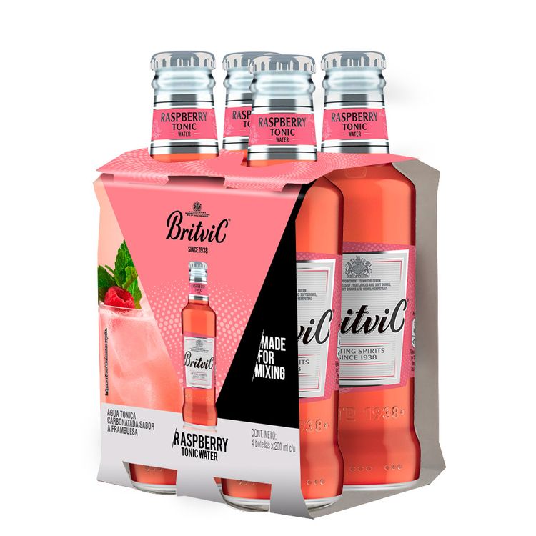 Fourpack Agua Tónica Britvic Raspberry Botella 200ml
