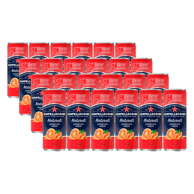 Pack x24 Agua Carbonatada Sanpellegrino Aranciata Rossa Lata 330ml