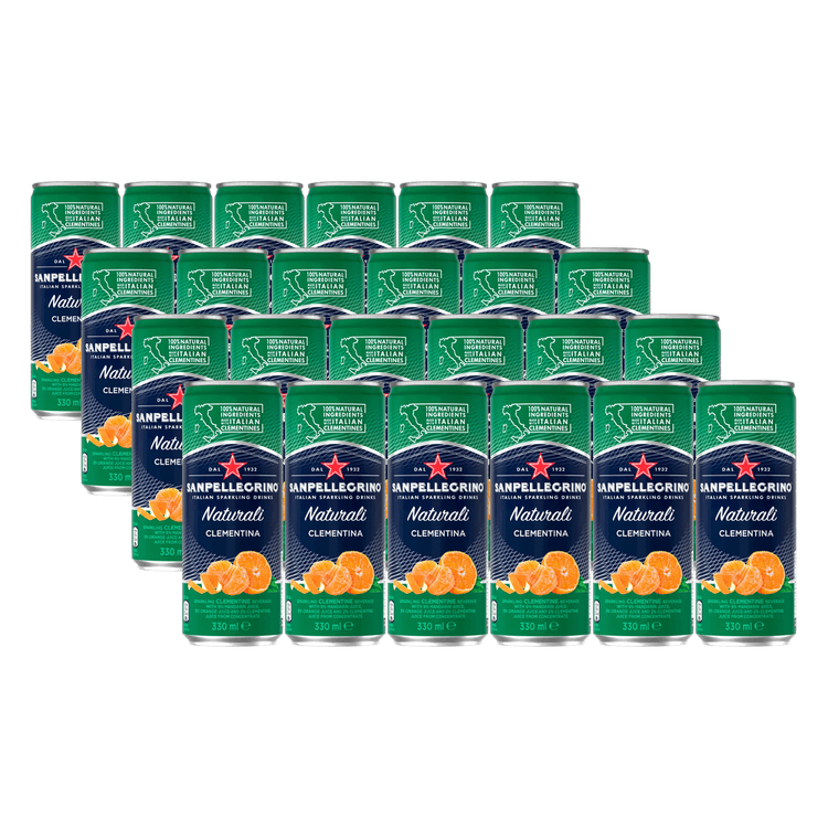 Pack x24 Agua Carbonatada Sanpellegrino Clementina Lata 330ml