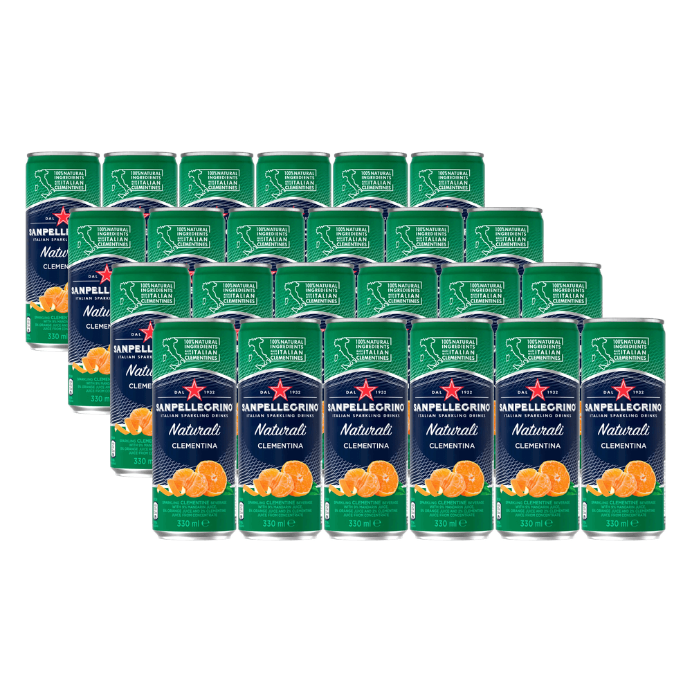 Pack x24 Agua Carbonatada Sanpellegrino Clementina Lata 330ml