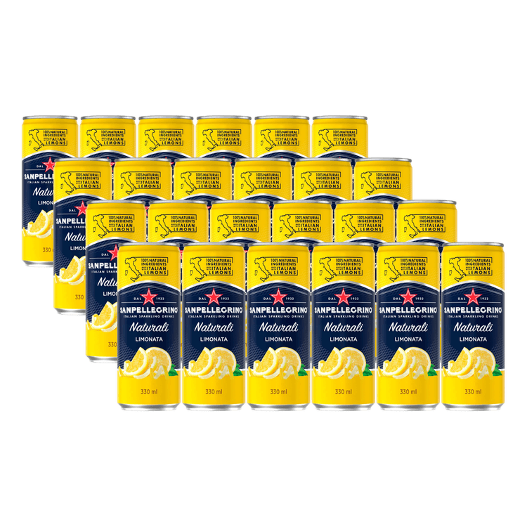 Pack x24 Agua Carbonatada Sanpellegrino Limonata Lata 330ml