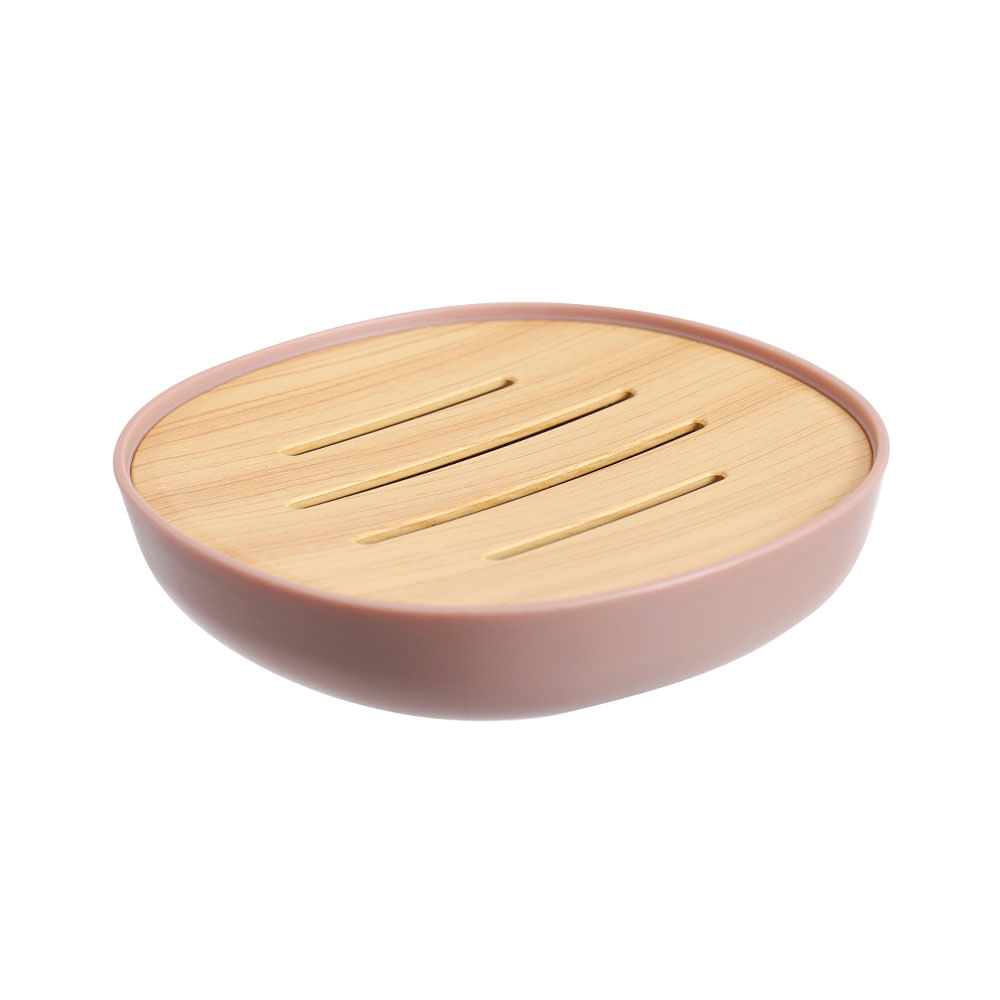 Jabonera Krea Básica Look Madera Taupe