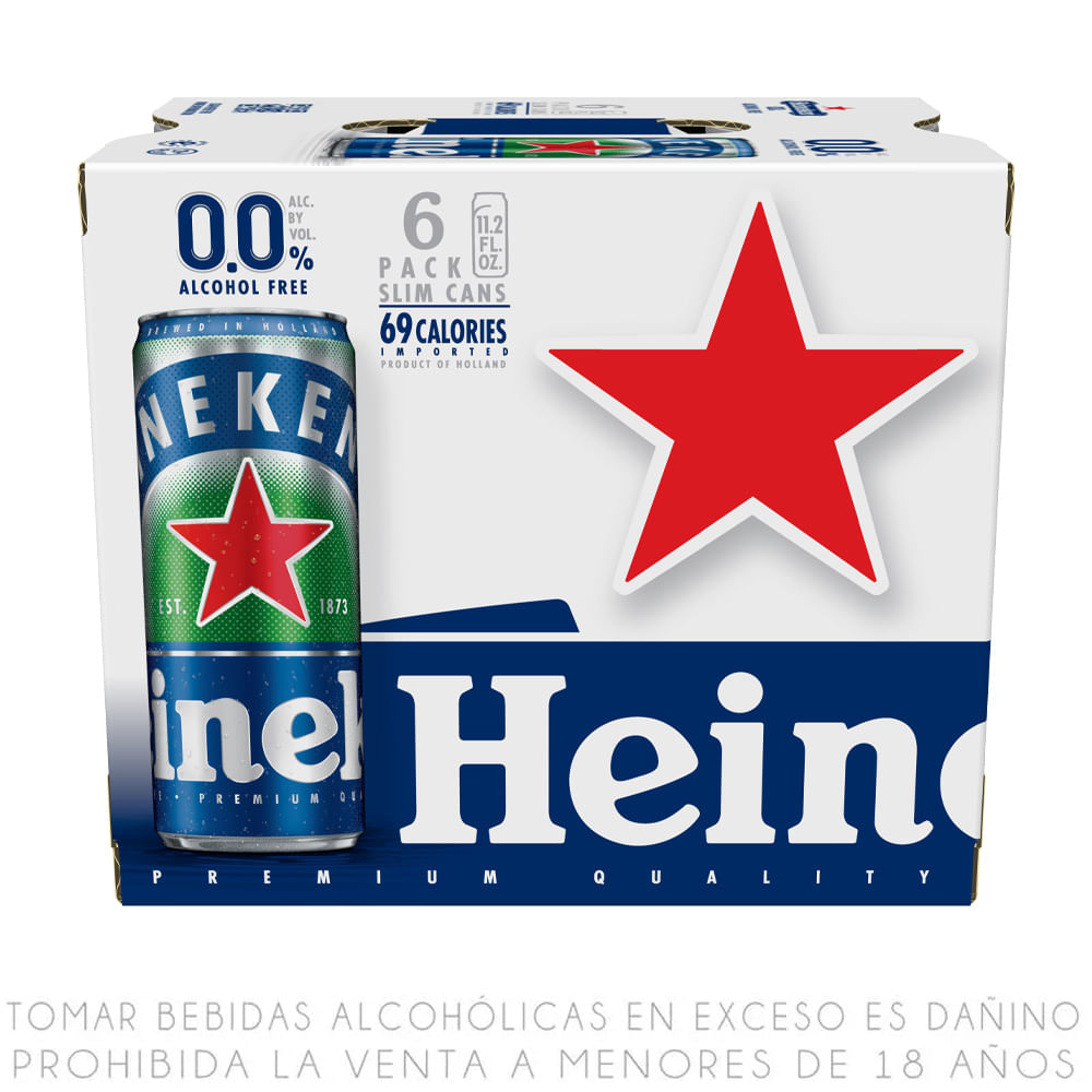 Sixpack Cerveza Sin Alcohol Heineken Lata 330ml