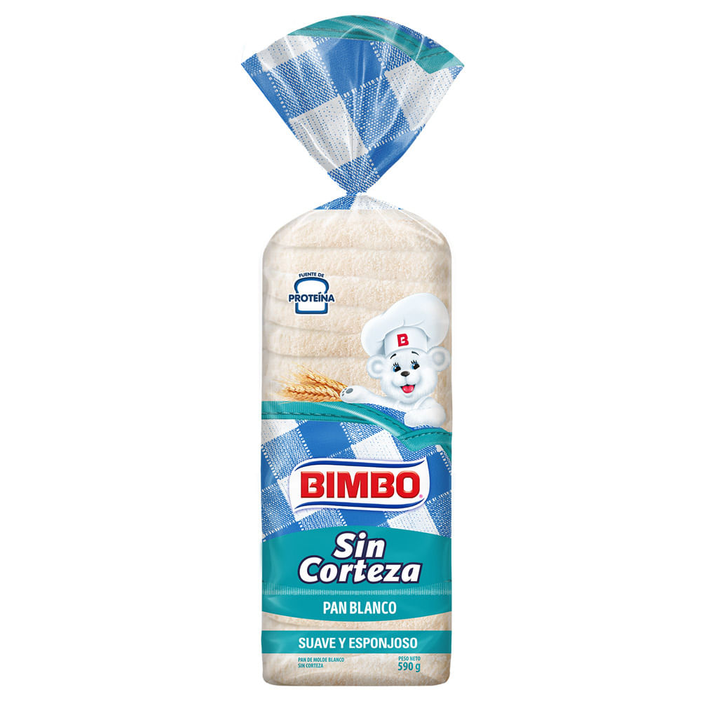 Pan de Molde Blanco Bimbo Sin Corteza 590g