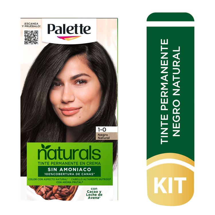Tinte de Cabello Sin Amoniaco Palette Naturals 1-0 Negro Natural
