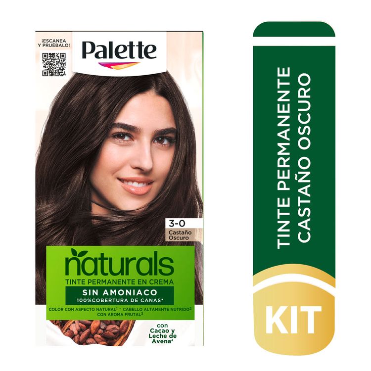 Tinte de Cabello Sin Amoniaco Palette Naturals 3-0 Castaño Oscuro