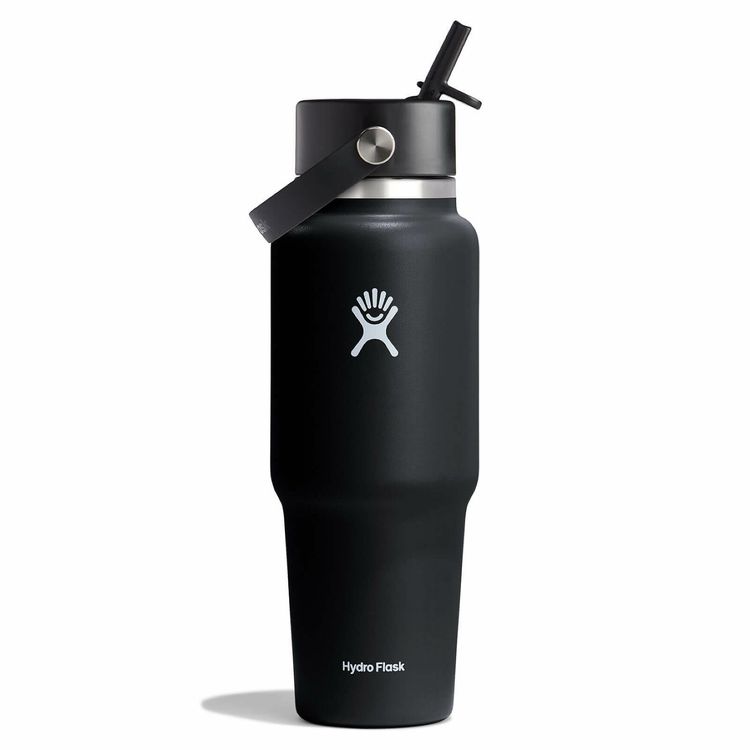 Botella Wide Flex Hydroflask Straw Negro 32oz Botella Wide Flex Hydroflask Straw Negro 32oz