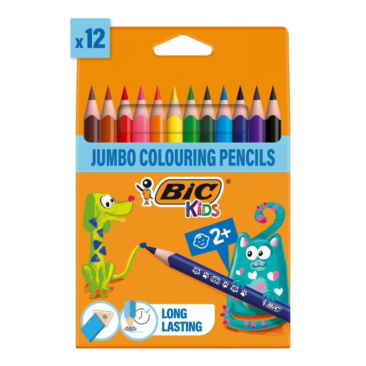Lápices de Colores Bic Kids Jumbo 12un