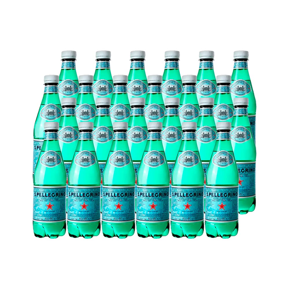 Pack x24 Agua Mineral Natural con Gas San Pellegrino Botella 500ml