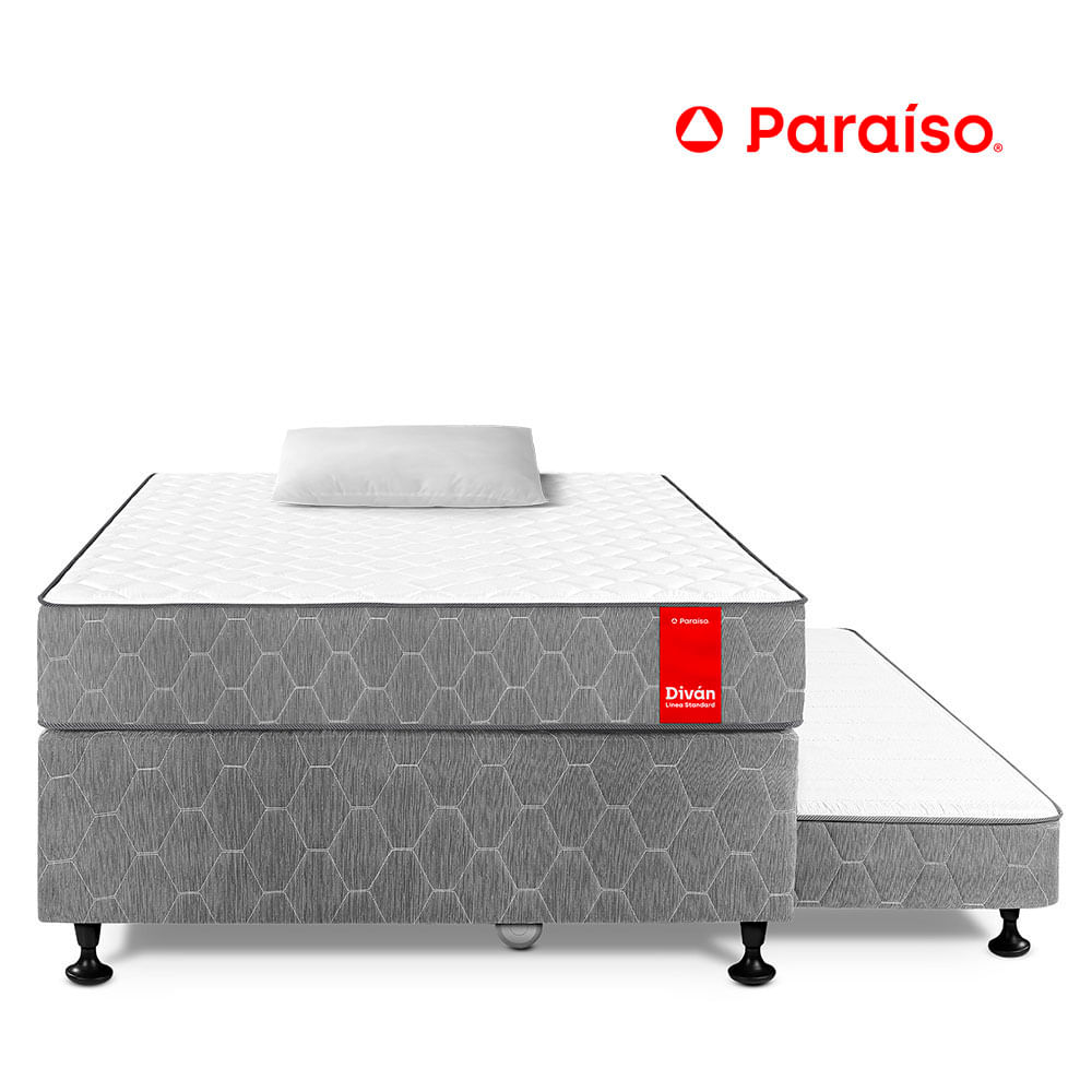 Cama Diván 1.5 Plazas + 1 Almohadas + Protector