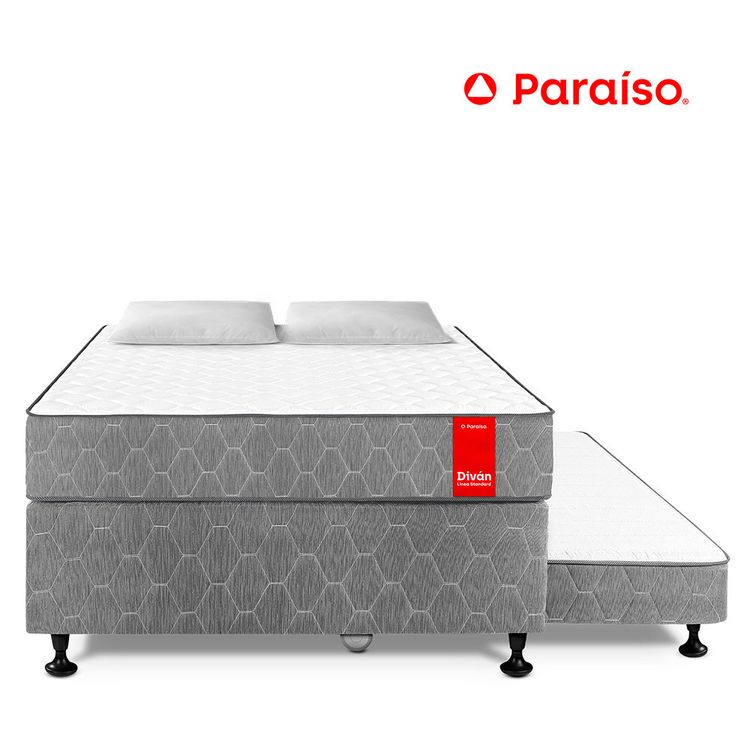 Cama Diván 2 Plazas + 2 Almohadas + Protector