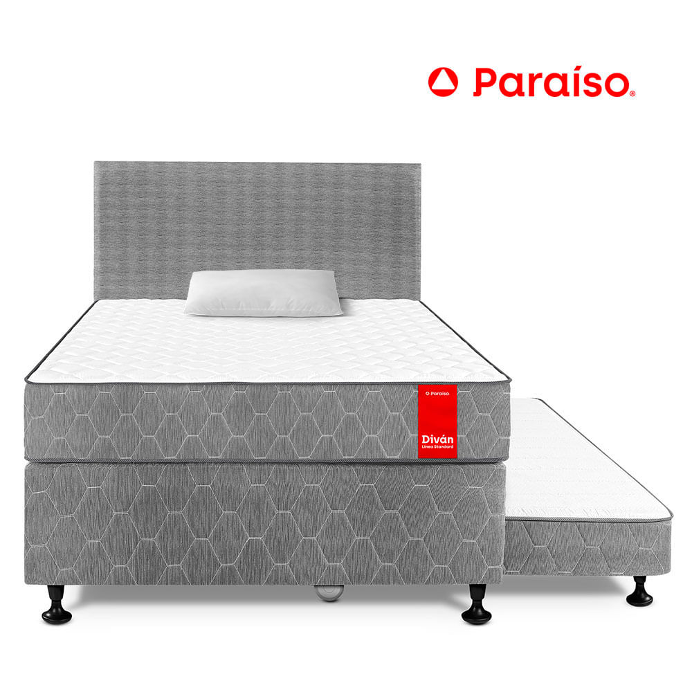 Dormitorio Diván 1.5 Plazas + 1 Almohadas + Protector