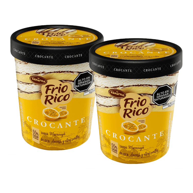 Twopack Helado Frio Rico Crocante Maracuyá 900ml