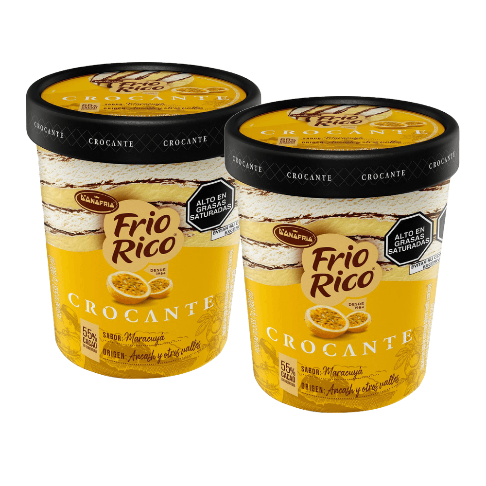 Twopack Helado Frio Rico Crocante Maracuyá 900ml